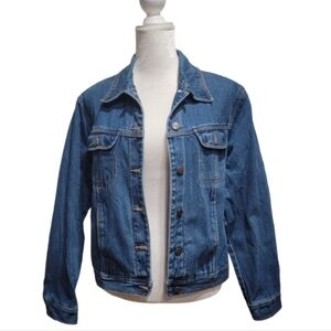 Bill Blass Medium Wash Denium Jean Vintage 90s Jacket Unisex Size Large